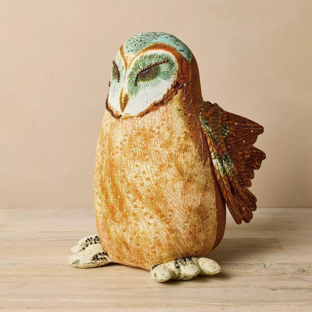 NWT John Derian for Target 13"X8" Woodland Owl Plush Pillow 2025